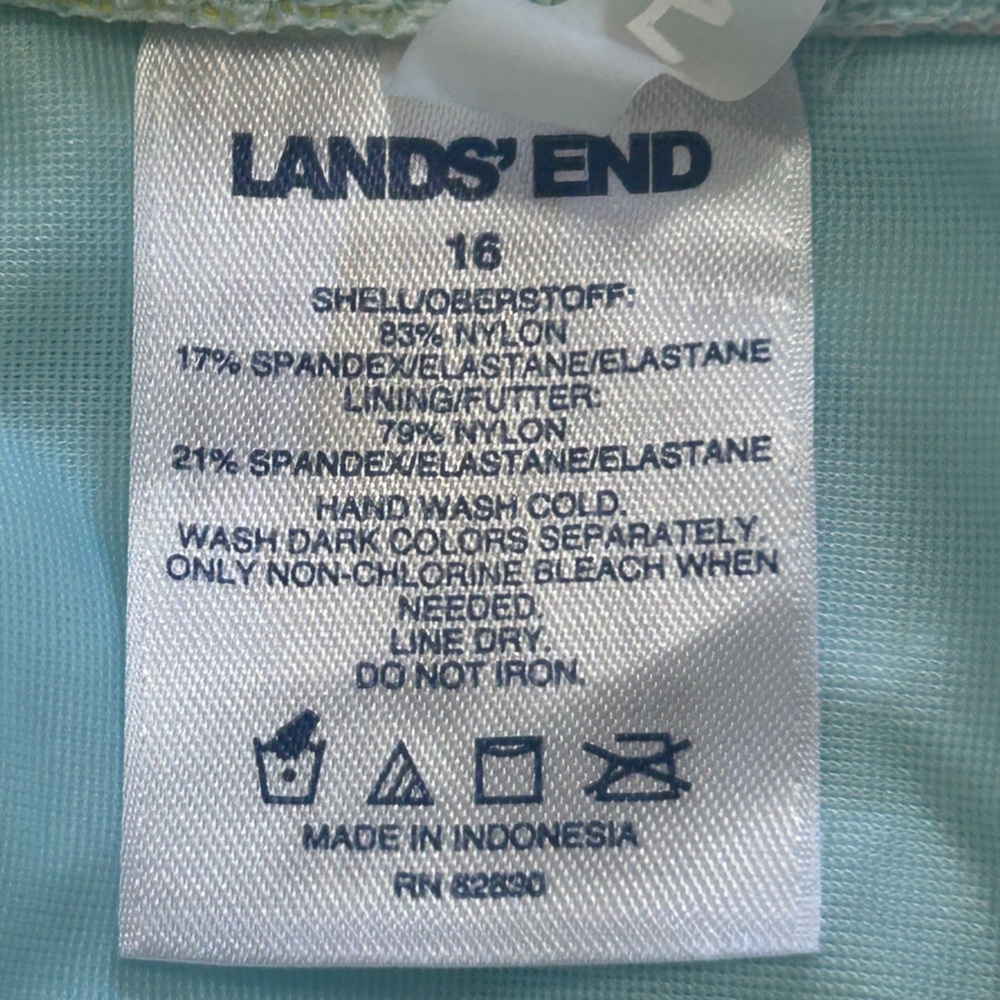 Lands' End Athletic Dress Size 16 Multicolor Tank Built In Bra Racerback - Picture 7 of 10